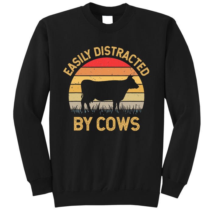 Easily Distracted By Cows Tall Sweatshirt