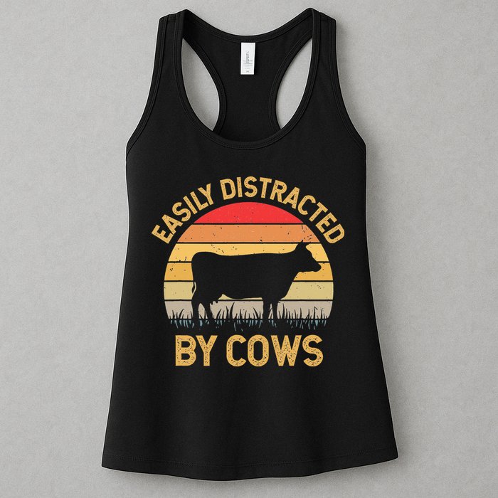 Easily Distracted By Cows Womens Tank Top