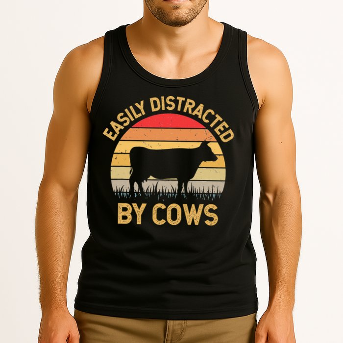 Easily Distracted By Cows Tank Top