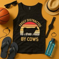 Easily Distracted By Cows Tank Top