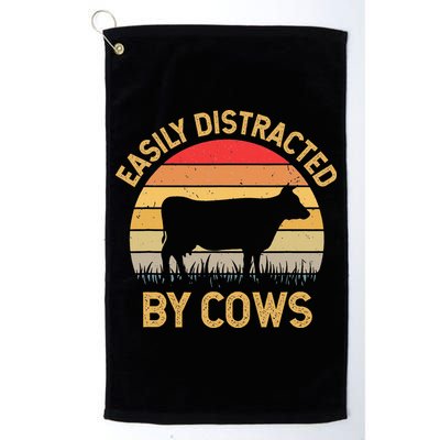 Easily Distracted By Cows Golf Towel