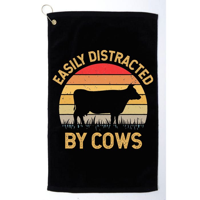 Easily Distracted By Cows Golf Towel