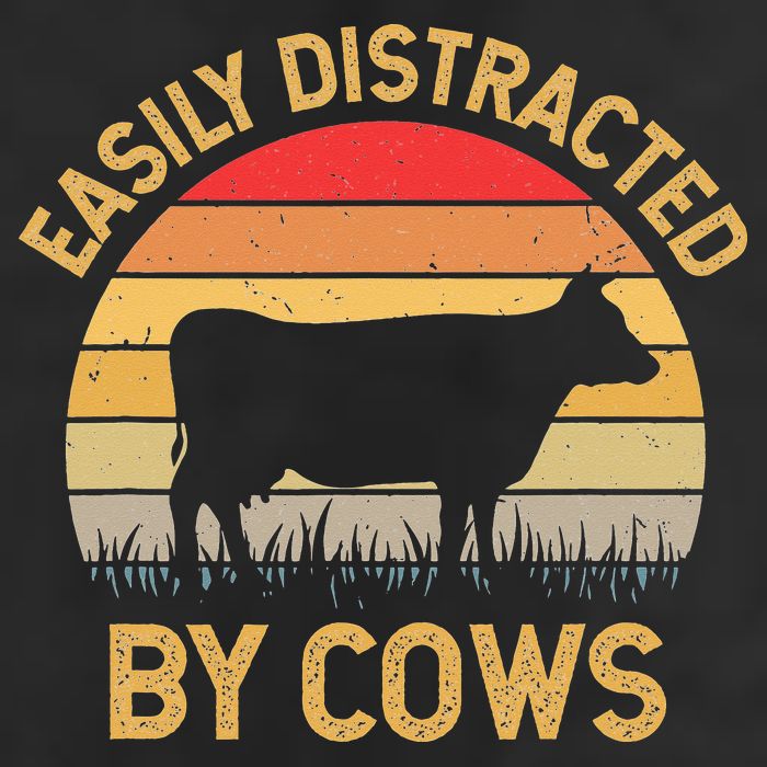 Easily Distracted By Cows Golf Towel