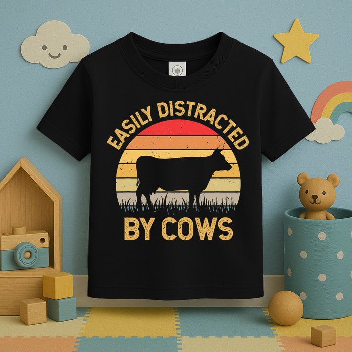Easily Distracted By Cows Toddler T-Shirt