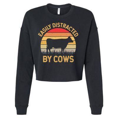 Easily Distracted By Cows Cropped Pullover Crew