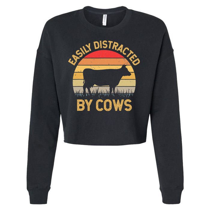 Easily Distracted By Cows Cropped Pullover Crew