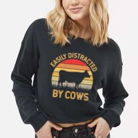 Easily Distracted By Cows Cropped Pullover Crew