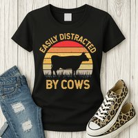 Easily Distracted By Cows Womens T-Shirt
