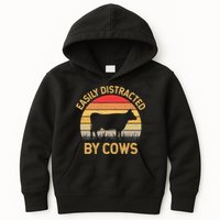 Easily Distracted By Cows Kids Hoodie