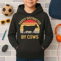 Easily Distracted By Cows Kids Hoodie