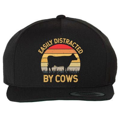 Easily Distracted By Cows Wool Snapback Cap