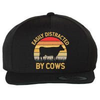 Easily Distracted By Cows Wool Snapback Cap