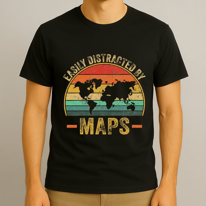 Easily Distracted By Maps Lover T-Shirt