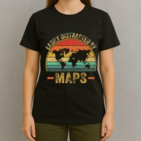 Easily Distracted By Maps Lover T-Shirt
