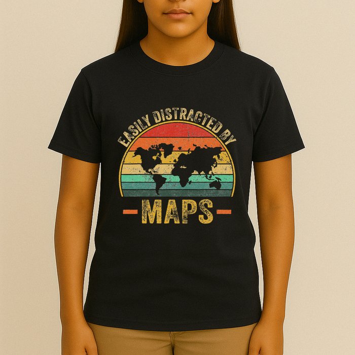 Easily Distracted By Maps Lover T-Shirt