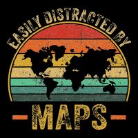 Easily Distracted By Maps Lover T-Shirt