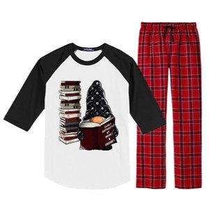 Easily Distracted By Books & Gnomes Garden Gnome Book Lover Raglan Sleeve Pajama Set