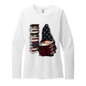 Easily Distracted By Books & Gnomes Garden Gnome Book Lover Womens CVC Long Sleeve Shirt