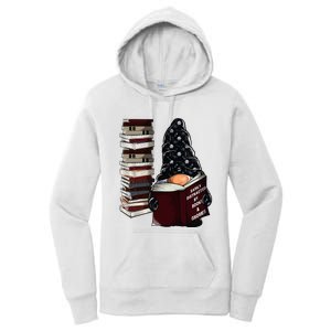 Easily Distracted By Books & Gnomes Garden Gnome Book Lover Women's Pullover Hoodie