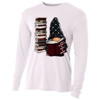 Easily Distracted By Books & Gnomes Garden Gnome Book Lover Cooling Performance Long Sleeve Crew