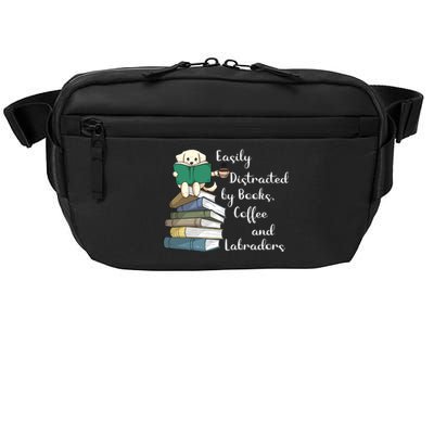 Easily Distracted By Books Coffee Labs Labrador Dog Lover Funny Gift Crossbody Pack