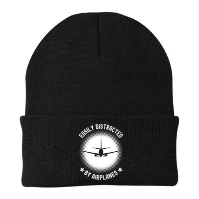 Easily Distracted By Airplanes Funny Flying Plane Gift Beanie