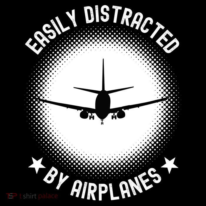 Easily Distracted By Airplanes Funny Flying Plane Gift Cooling Performance Long Sleeve Crew