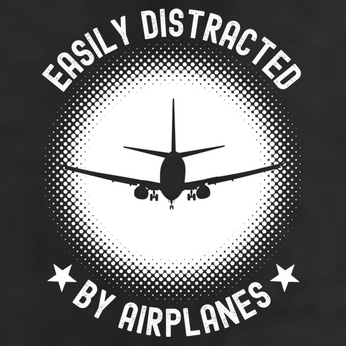 Easily Distracted By Airplanes Funny Flying Plane Gift Golf Towel
