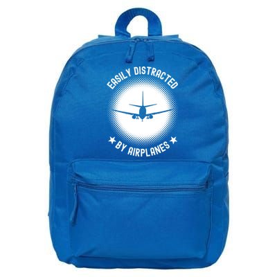 Easily Distracted By Airplanes Funny Flying Plane Gift 16 in Basic Backpack
