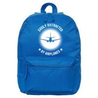 Easily Distracted By Airplanes Funny Flying Plane Gift 16 in Basic Backpack