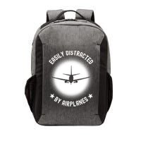 Easily Distracted By Airplanes Funny Flying Plane Gift Vector Backpack