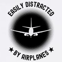 Easily Distracted By Airplanes Funny Flying Plane Gift Garment-Dyed Sweatshirt