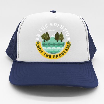 Earth Day Be The Solution Cute Vintage Recycling Trucker Hat