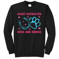 Easily Distracted By Dogs And Horses Animal Lover Sweatshirt