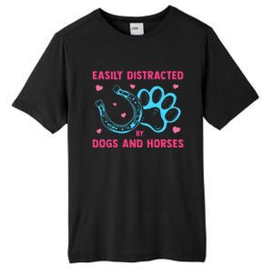 Easily Distracted By Dogs And Horses Animal Lover Tall Fusion ChromaSoft Performance T-Shirt