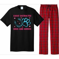 Easily Distracted By Dogs And Horses Animal Lover Pajama Set