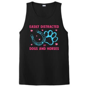 Easily Distracted By Dogs And Horses Animal Lover PosiCharge Competitor Tank