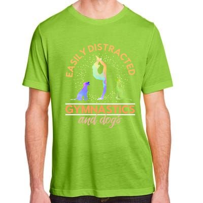 Easily Distracted By Gymnastics And Dogs Tumbling Gymnast Gift Adult ChromaSoft Performance T-Shirt