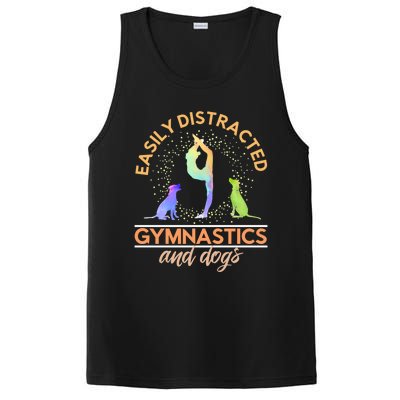 Easily Distracted By Gymnastics And Dogs Tumbling Gymnast Gift PosiCharge Competitor Tank