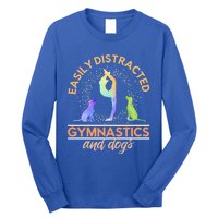 Easily Distracted By Gymnastics And Dogs Tumbling Gymnast Gift Long Sleeve Shirt