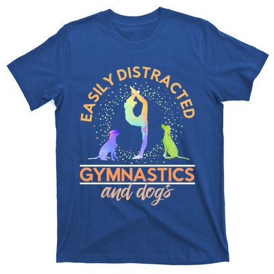 Easily Distracted By Gymnastics And Dogs Tumbling Gymnast Gift T-Shirt