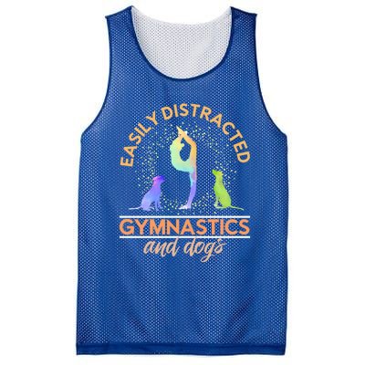 Easily Distracted By Gymnastics And Dogs Tumbling Gymnast Gift Mesh Reversible Basketball Jersey Tank