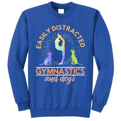 Easily Distracted By Gymnastics And Dogs Tumbling Gymnast Gift Tall Sweatshirt