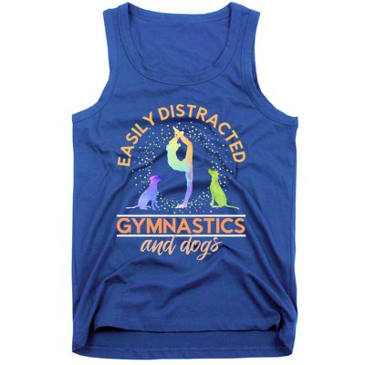 Easily Distracted By Gymnastics And Dogs Tumbling Gymnast Gift Tank Top