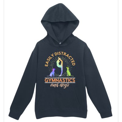 Easily Distracted By Gymnastics And Dogs Tumbling Gymnast Gift Urban Pullover Hoodie