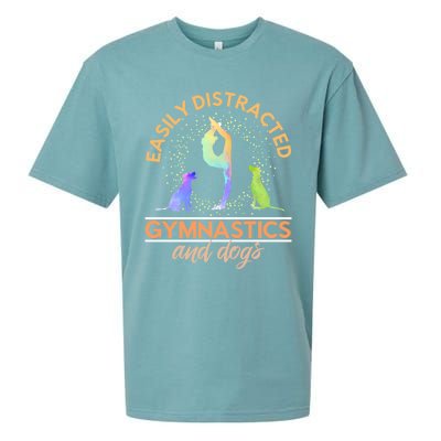 Easily Distracted By Gymnastics And Dogs Tumbling Gymnast Gift Sueded Cloud Jersey T-Shirt