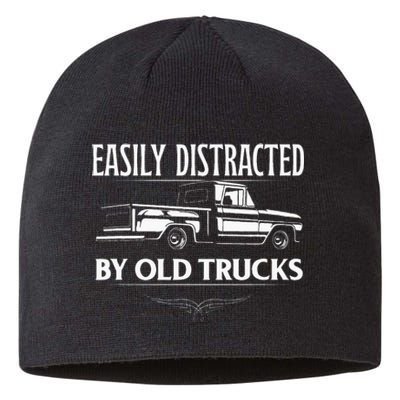 Easily Distracted By Old Pick Up Trucks Classic Pickup Sustainable Beanie