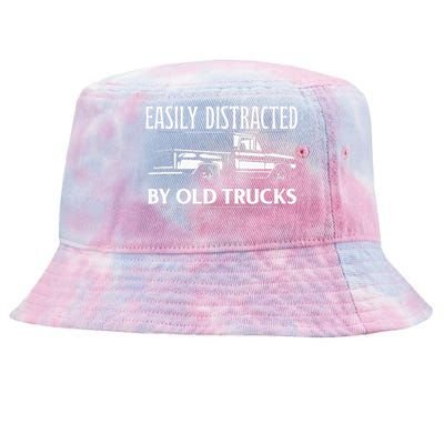 Easily Distracted By Old Pick Up Trucks Classic Pickup Tie-Dyed Bucket Hat