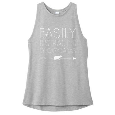 Easily Distracted By Capybaras Gift For Girl Women Mammal  Ladies PosiCharge Tri-Blend Wicking Tank