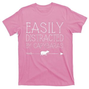 Easily Distracted By Capybaras Gift For Girl Women Mammal  T-Shirt